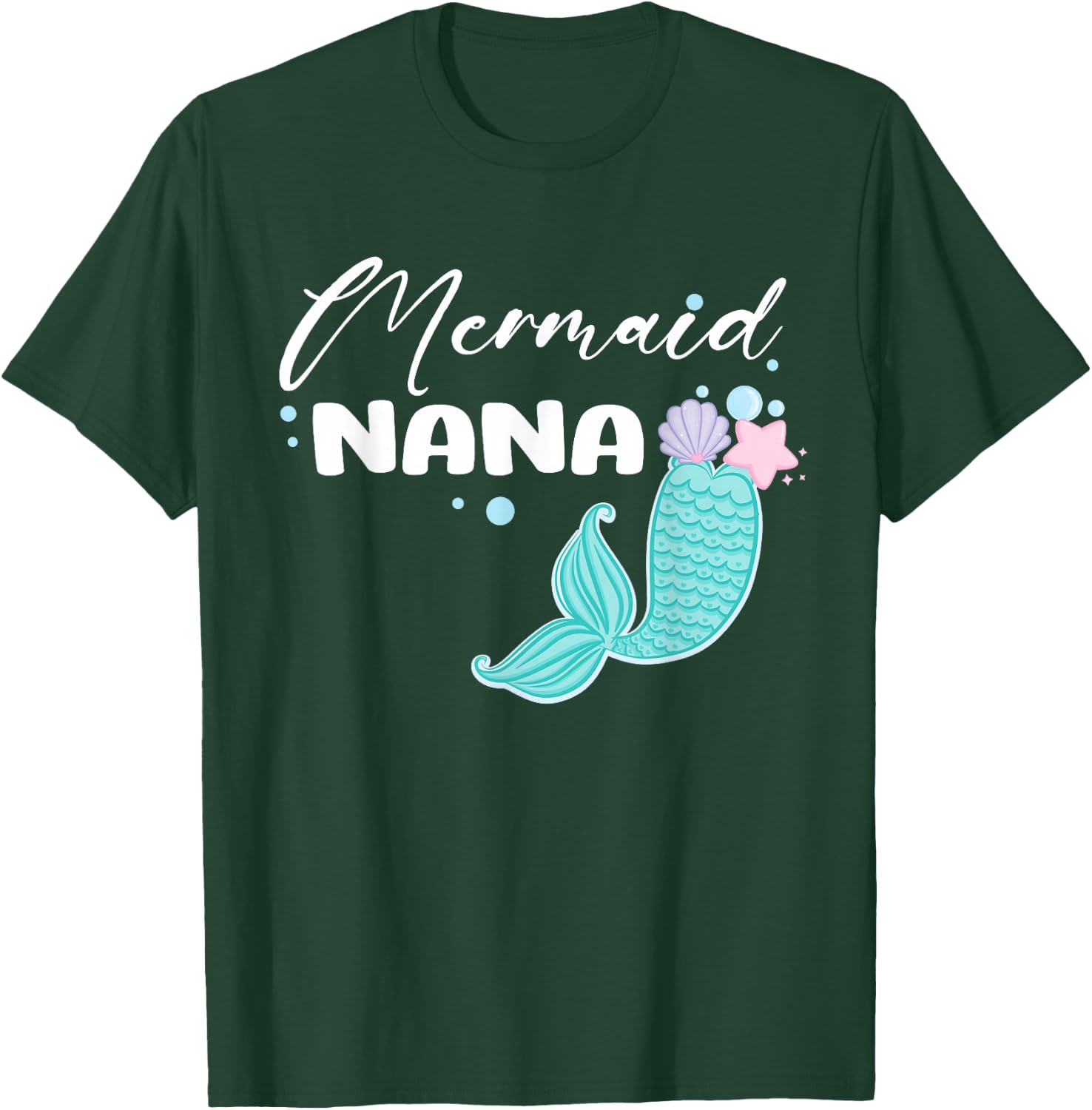 Funny Nana Mermaid Matching Family Party Mother's Day T-Shirt - T-Shirt | Forest