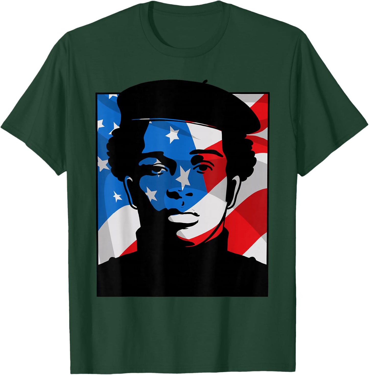 Black History Panther Party American Flag Afro 1966 T-Shirt - T-Shirt | Forest