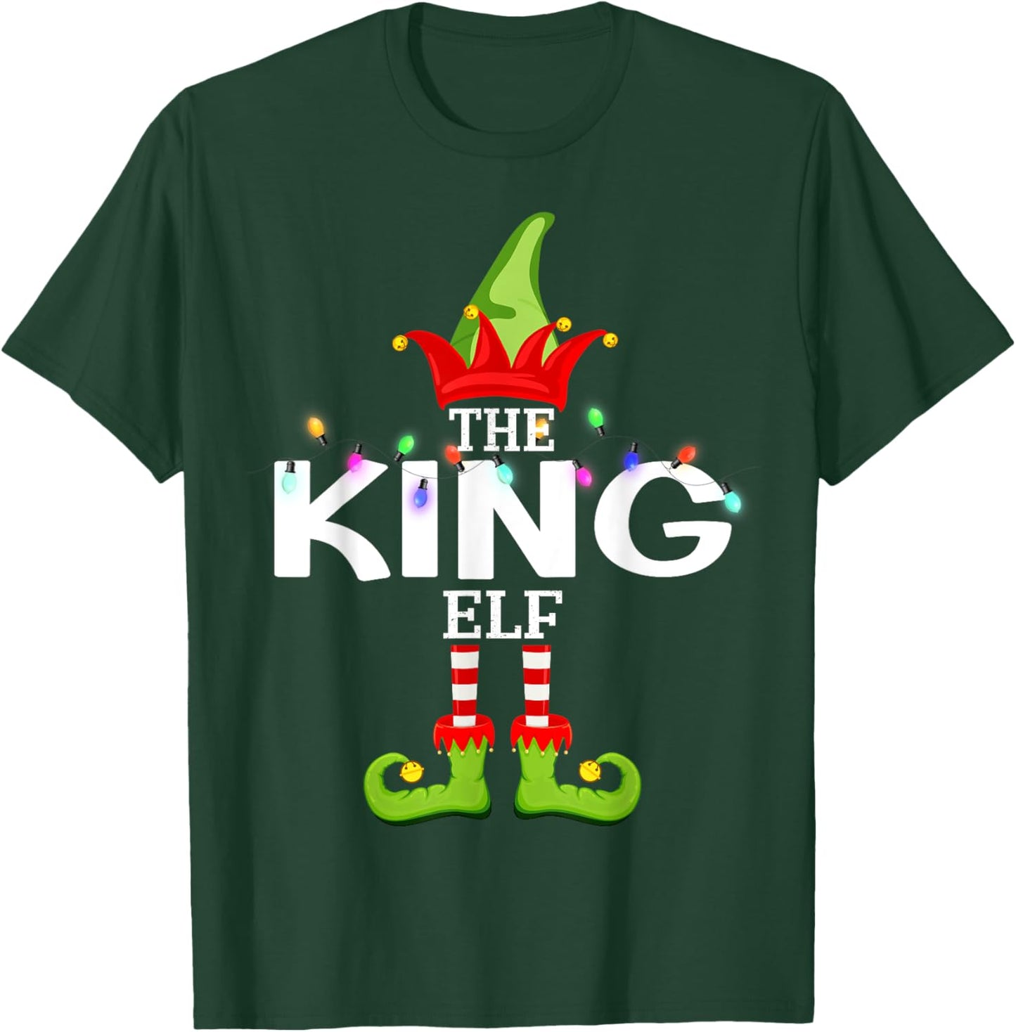 The King Elf Christmas Matching Pajamas T-Shirt - T-Shirt | Forest