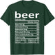 Beer Nutrition Funny Thanksgiving Costume Food Christmas T-Shirt - T-Shirt | Forest