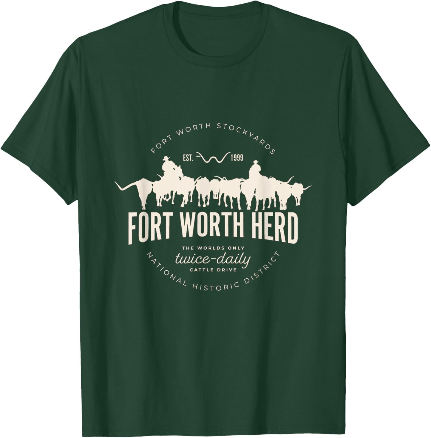 Fort Worth Texas Stockyards and Rodeo Cowboy Design T-Shirt - T-Shirt | Forest