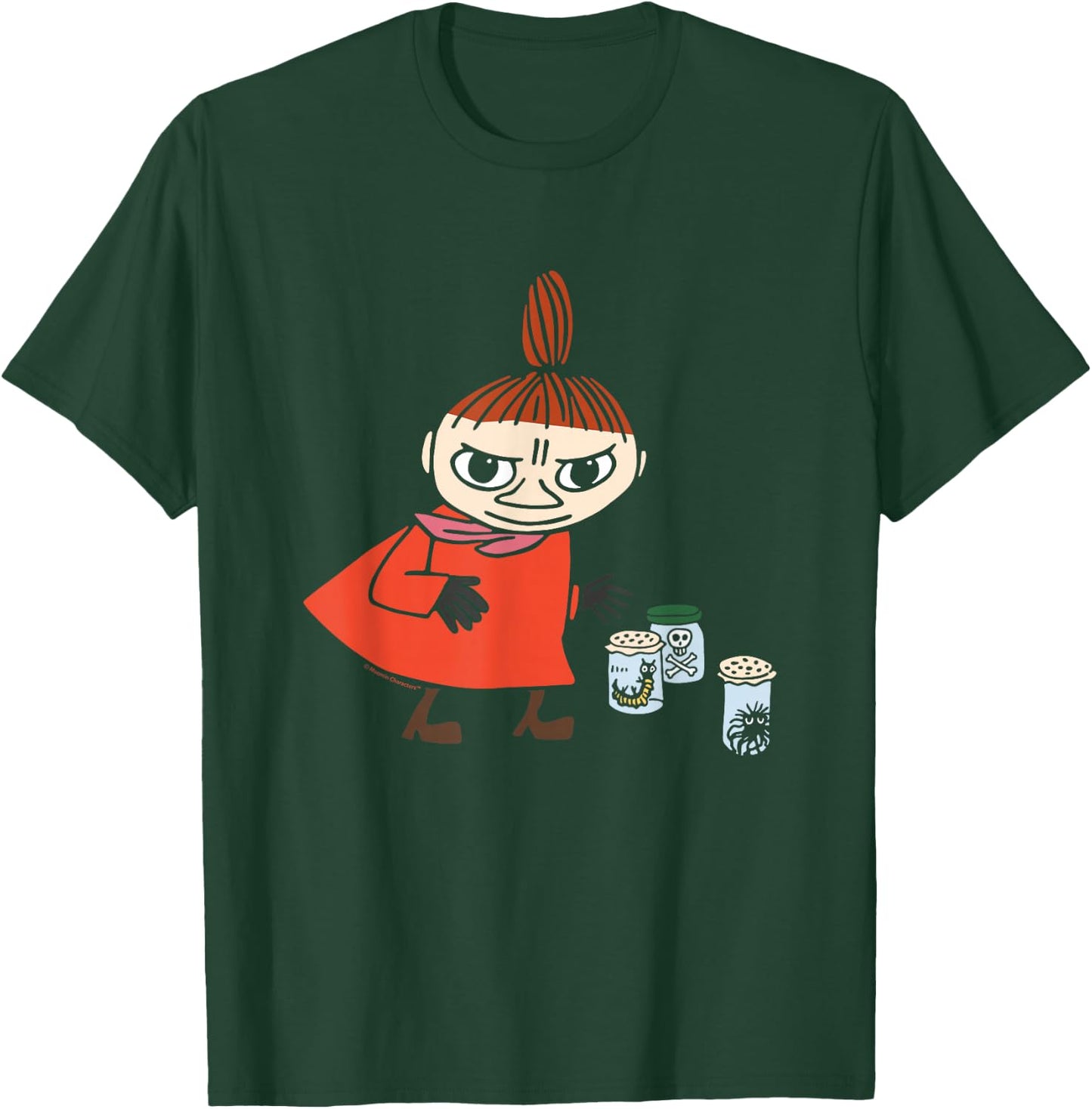 Moomin Little My Plays With Creepy Crawlies Spooky , Black, S T-Shirt - T-Shirt | Forest