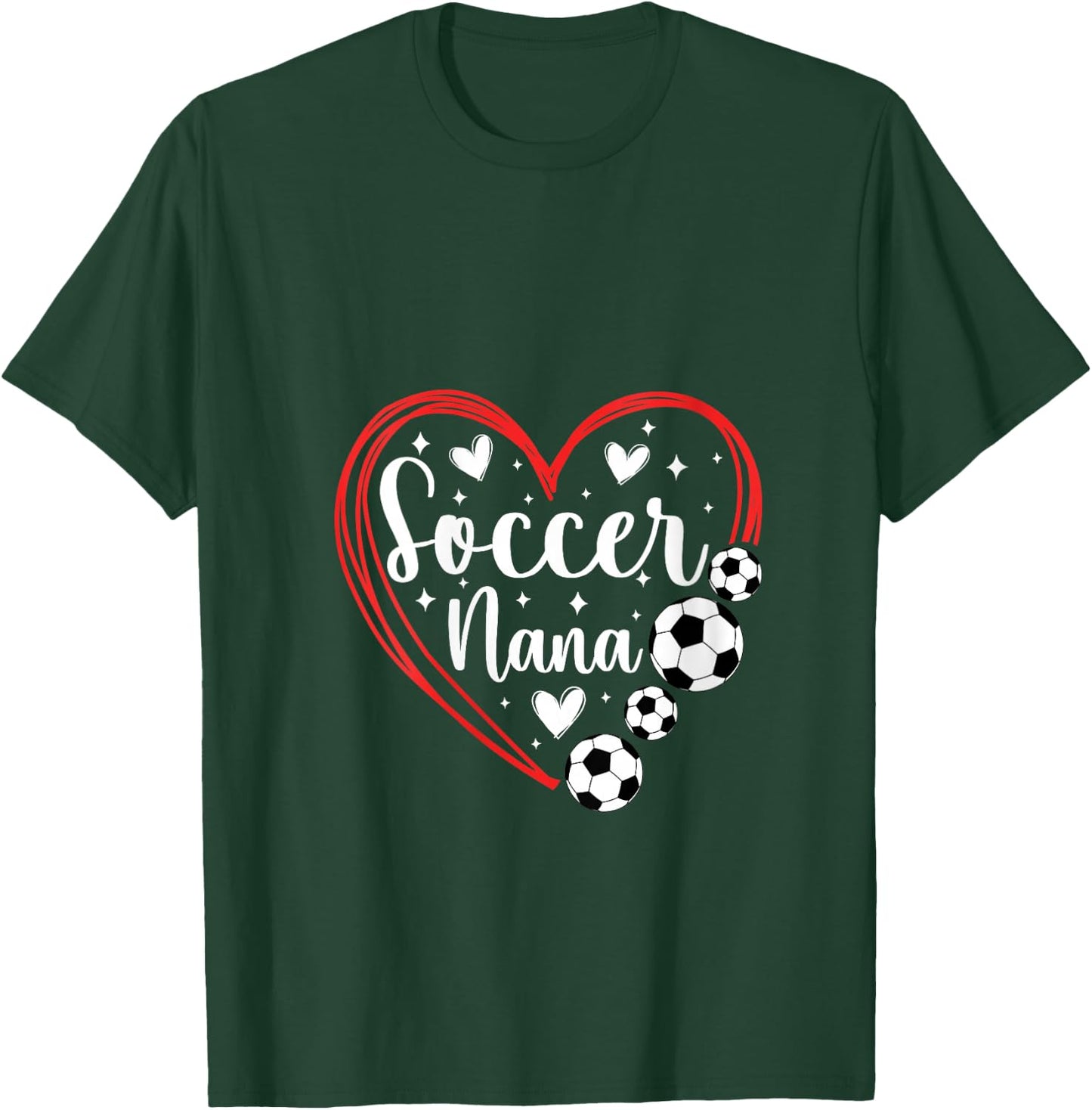 Soccer Nana Grandma Heart Nana Of A Soccer Player Nana V-Neck T-Shirt - T-Shirt | Forest