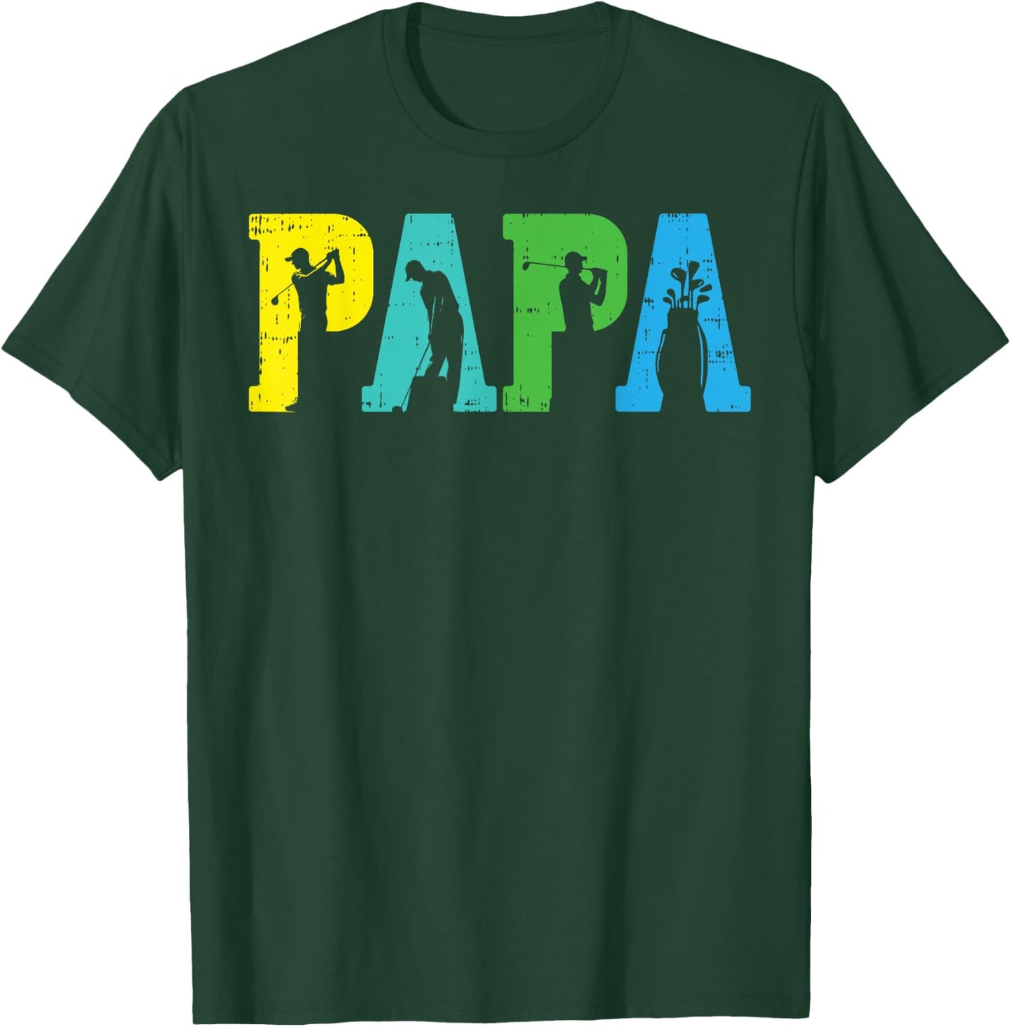 Fathers Day Grandpa Papa Golf Grandfather Granddad Golfer T-Shirt - T-Shirt | Forest