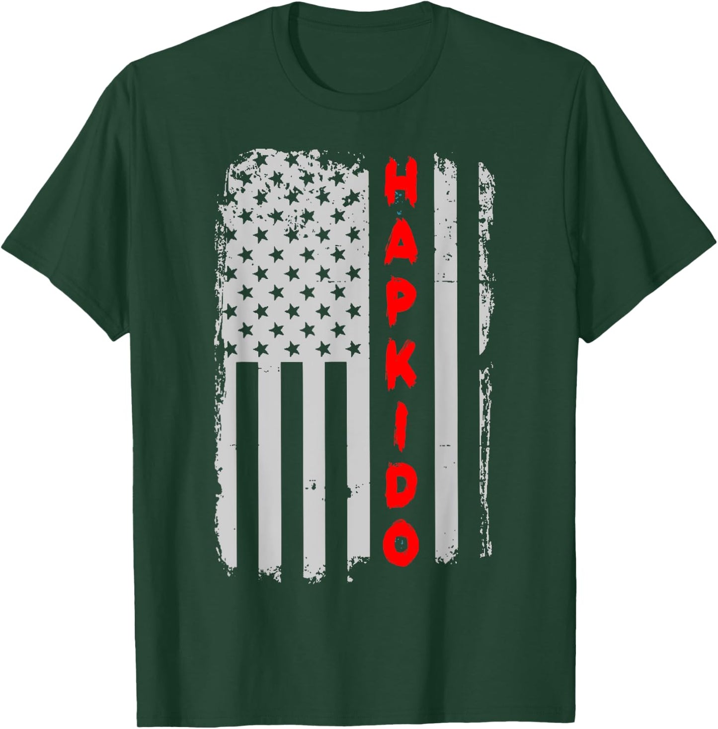 Hapkido Korean Martial Arts American Flag T-Shirt - T-Shirt | Forest