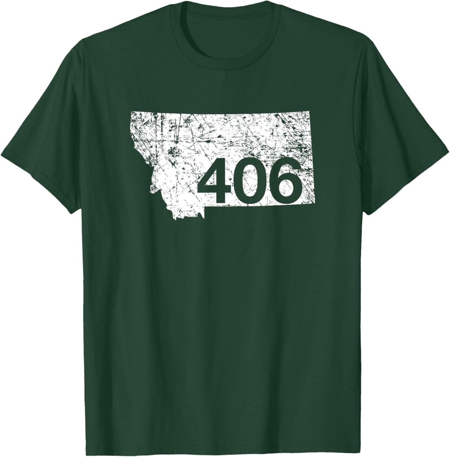 Montana Area Code 406 Cute Hometown Souvenir Gift State T-Shirt - T-Shirt | Forest