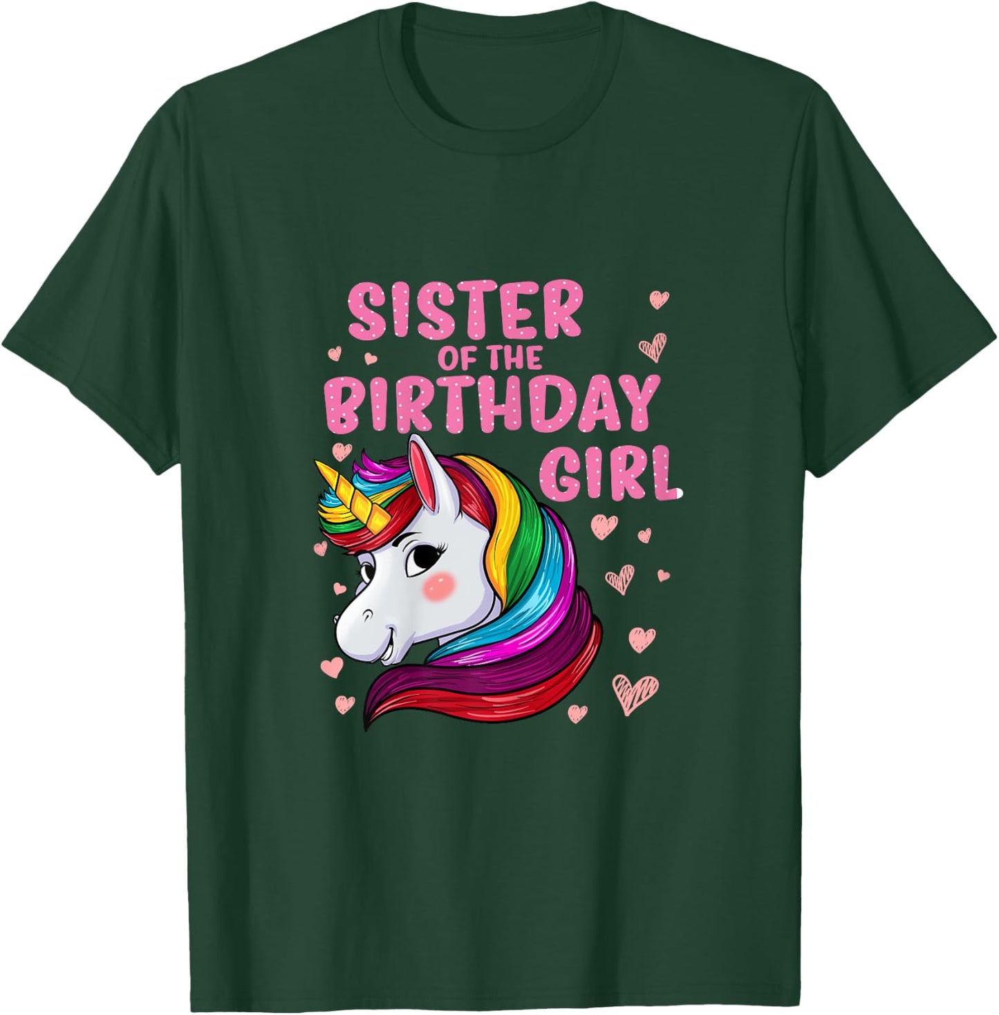 Unicorn Sister Of The Birthday Girl T-Shirt - T-Shirt | Forest