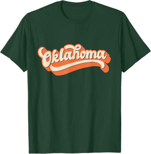 Oklahoma America USA State Retro T-Shirt - T-Shirt | Forest