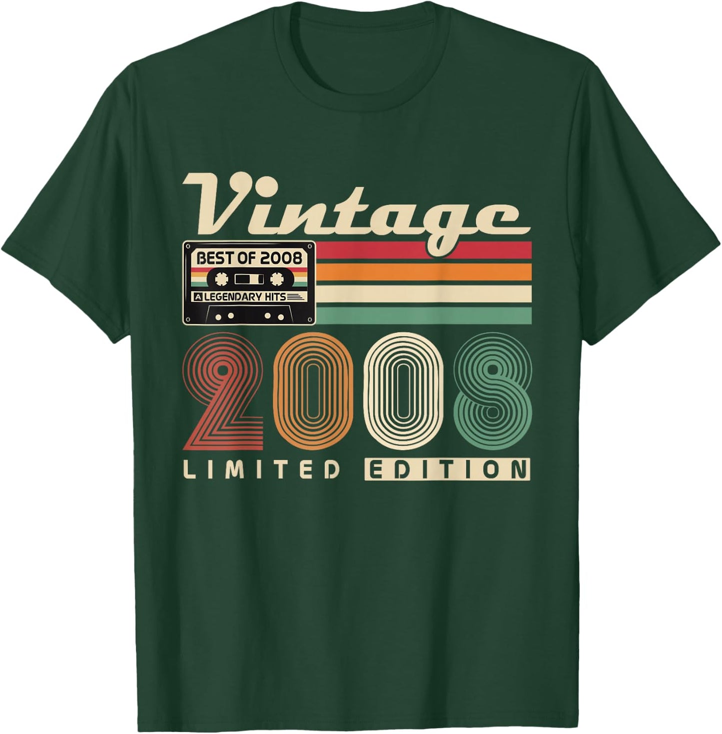 Vintage 2008 Rétro Cadeau 18 Ans Anniversaire Garçons Filles T-Shirt - T-Shirt | Forest
