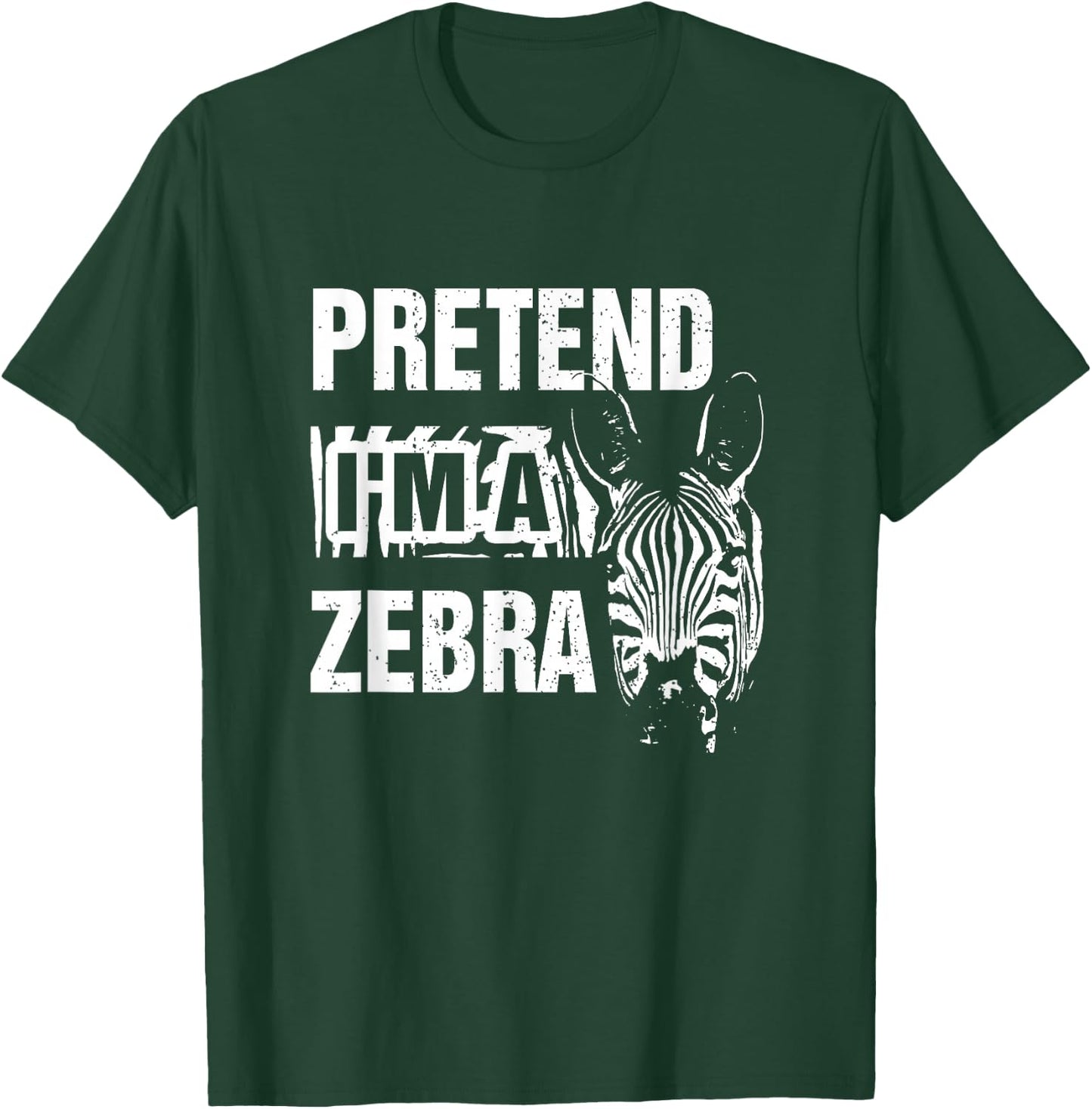 Pretend I'm A Zebra Lazy Halloween Costume Wildlife Animal T-Shirt - T-Shirt | Forest