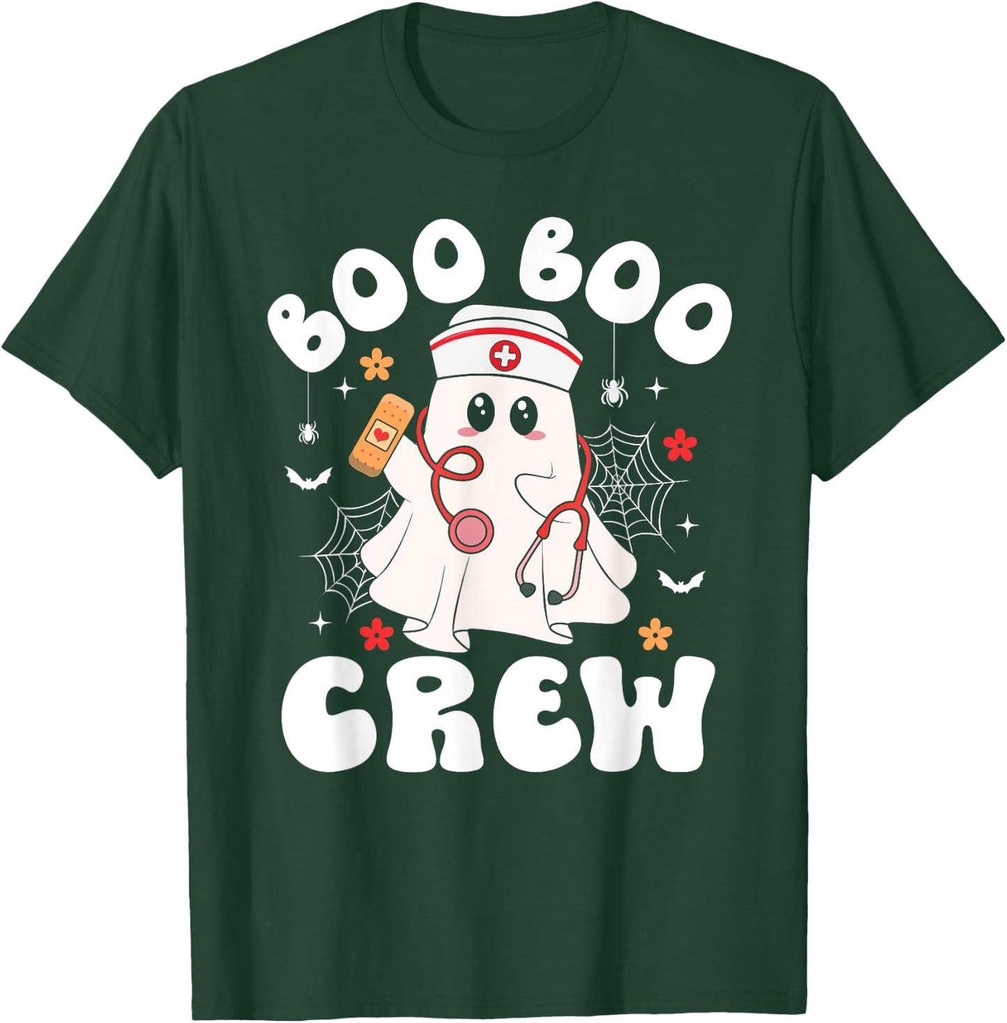 Nurse Halloween Shirts Boo Boo Crew Ghost Nurse T-Shirt - T-Shirt | Forest