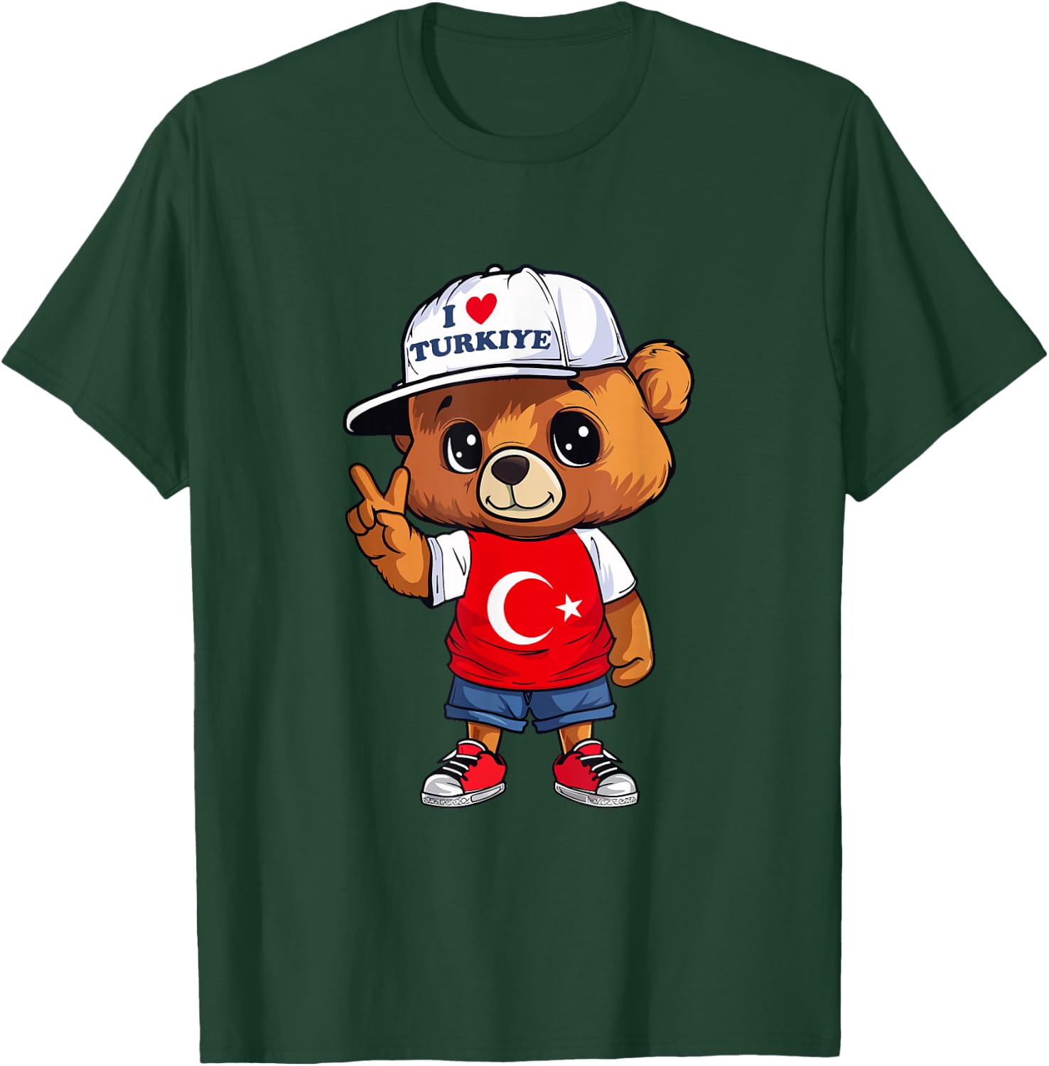 Türkei Fußball EM 2024 Teddybär Trikot T-Shirt - T-Shirt | Forest