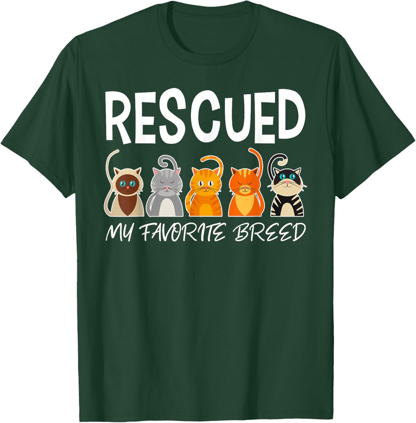 Cat Rescue Shirt Cat Adoption Shirt Cat Shelter Gift T-Shirt - T-Shirt | Forest