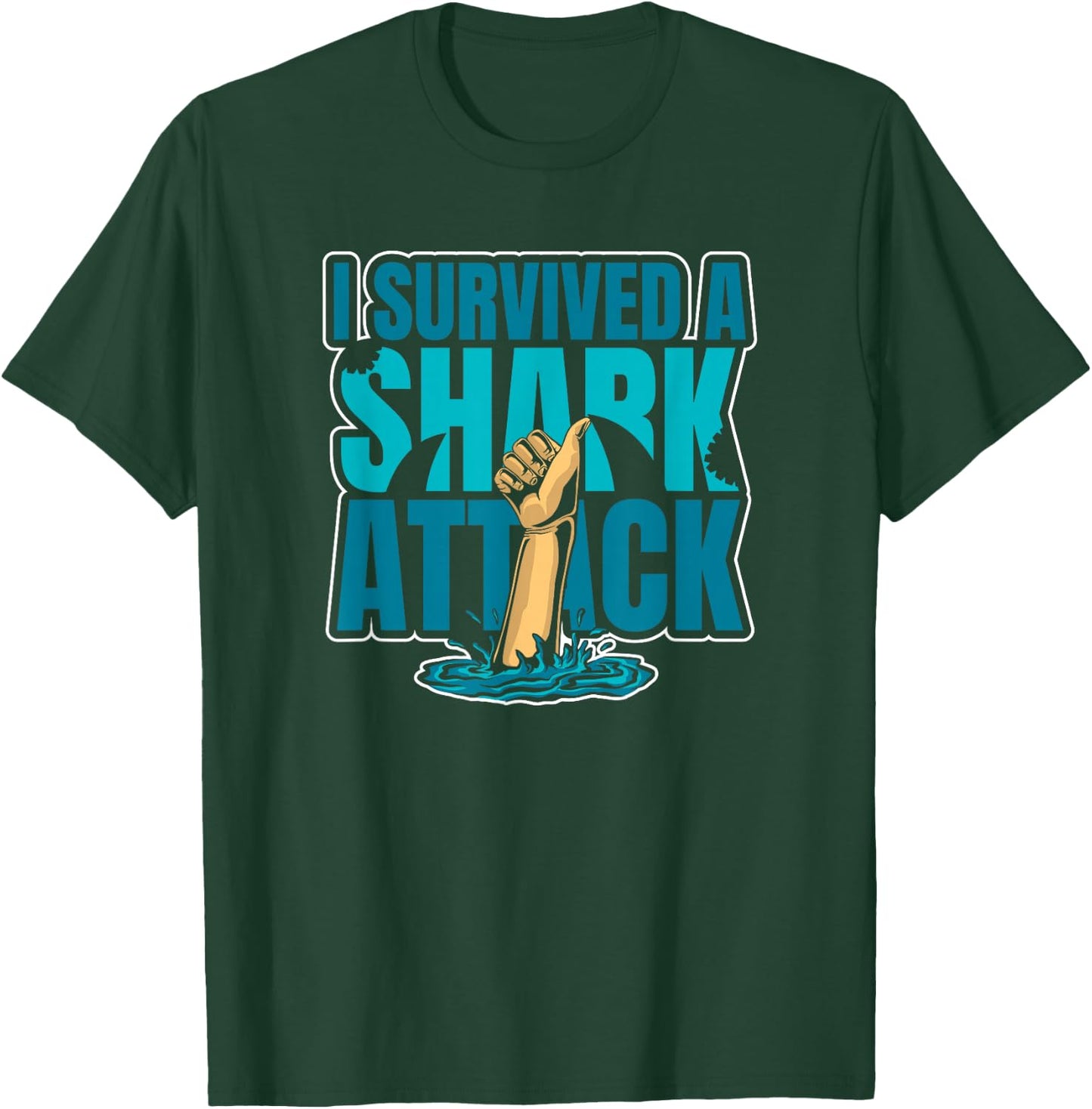 I Survived A Shark Attack Whale Hammerhead White Lover Shark T-Shirt - T-Shirt | Forest