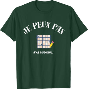 I Can't, I Sudoku , Black, S T-Shirt - T-Shirt | Forest