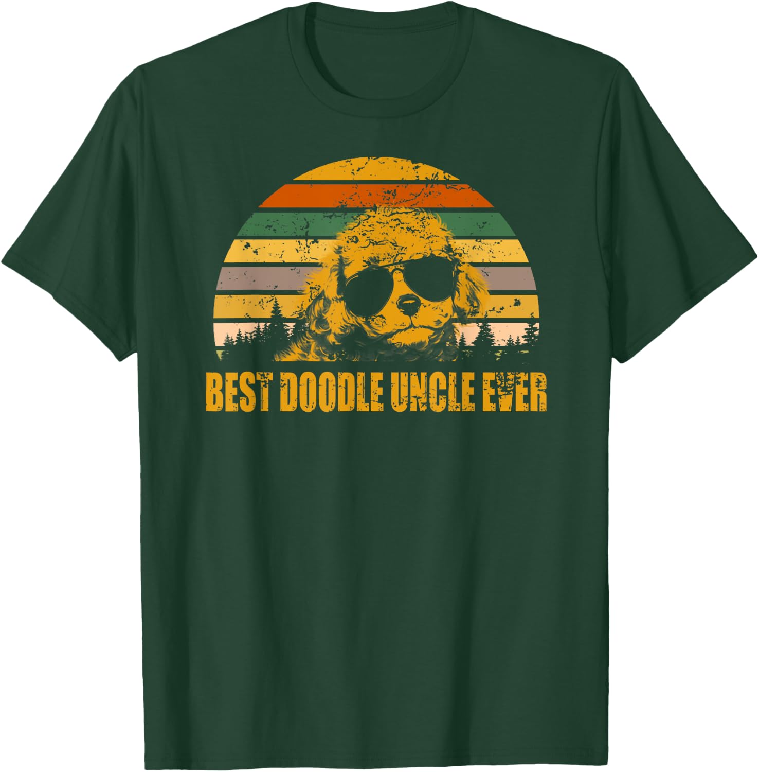 Vintage Goldendoodle Uncle Best Doodle Uncle Ever Father T-Shirt - T-Shirt | Forest