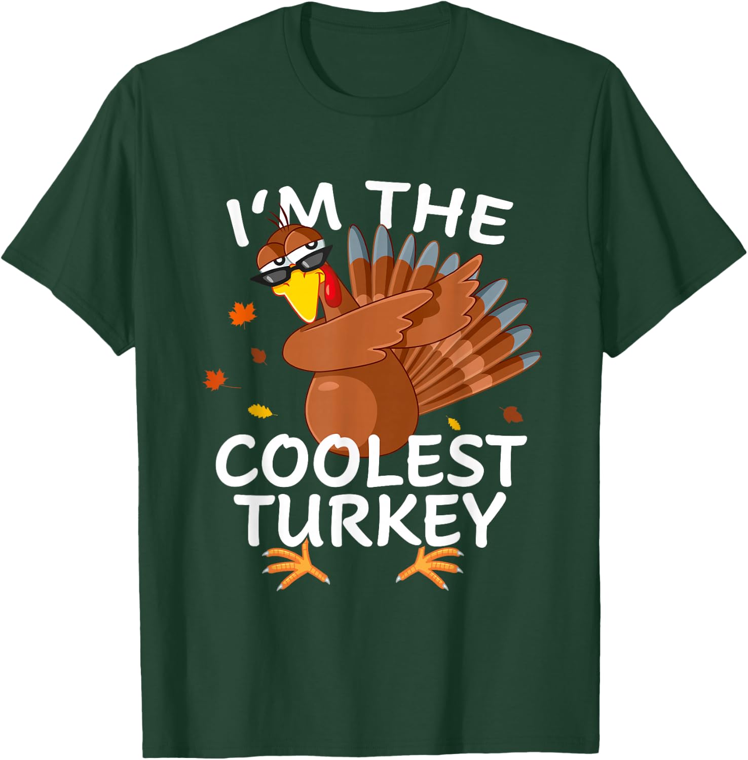 Coolest Turkey Matching Outfit Thanksgiving Pajamas Family T-Shirt - T-Shirt | Forest