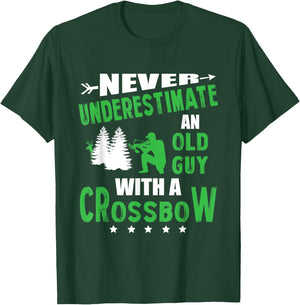 Archery Crossbow Old Guy Medieval Archery T-Shirt - T-Shirt | Forest
