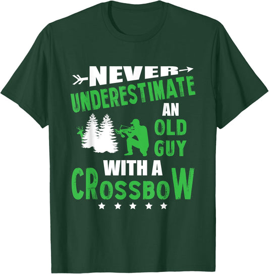 Archery Crossbow Old Guy Medieval Archery T-Shirt - T-Shirt | Forest