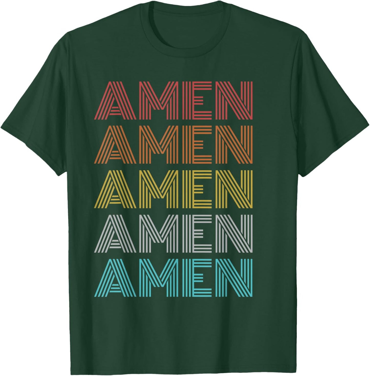 Retro Vintage Amen T-Shirt - T-Shirt | Forest