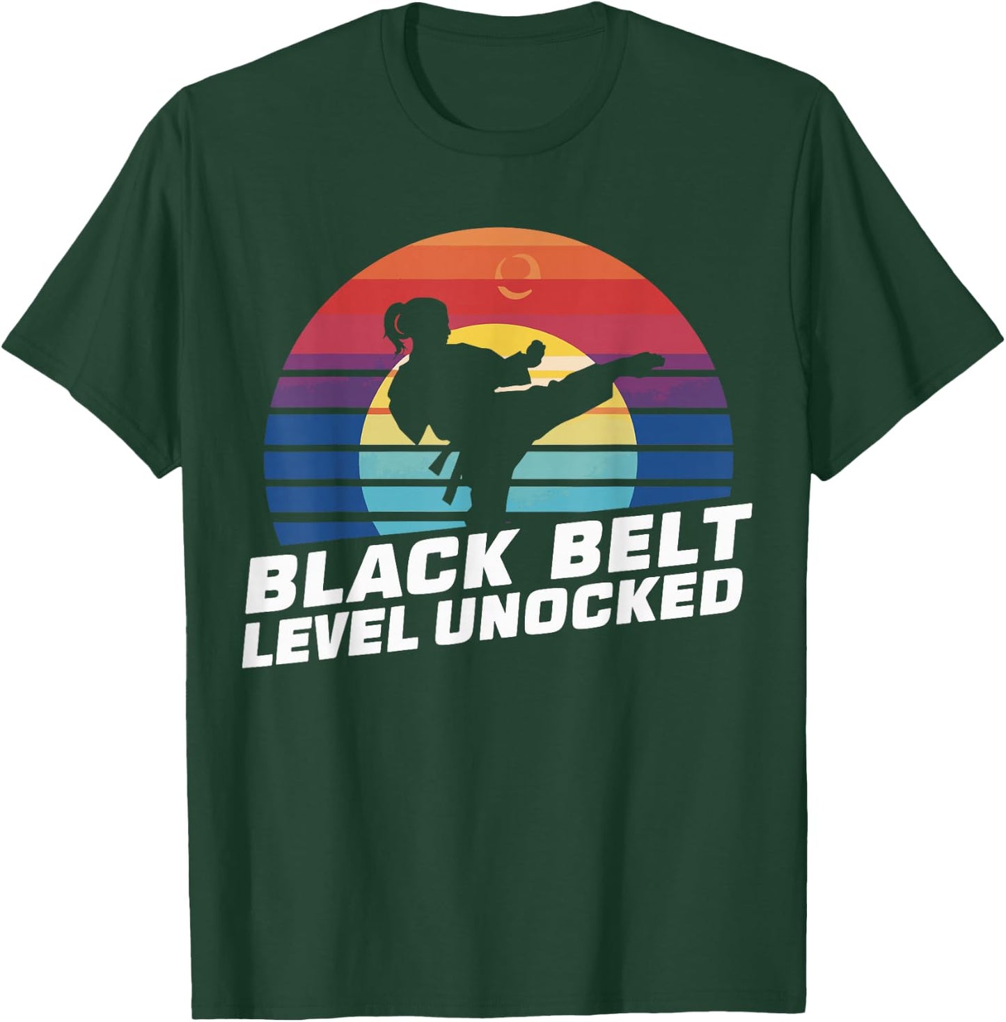 Black Belt Level Unlocked T-Shirt - T-Shirt | Forest