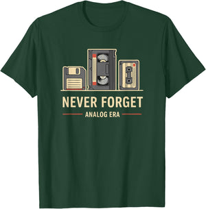 Never Forget Nostalgia Analog VHS Cassette Icons T-Shirt - T-Shirt | Forest