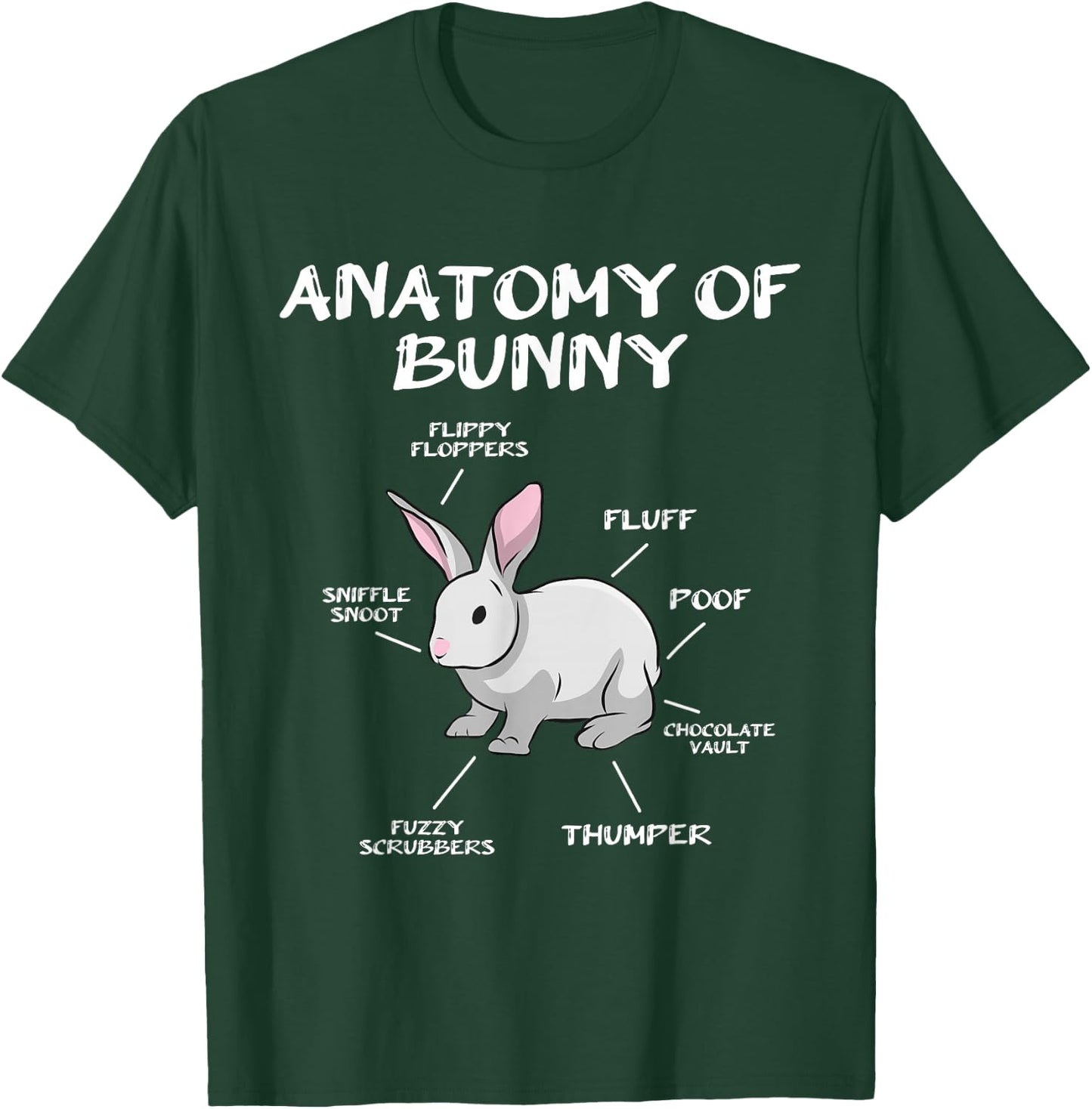 Funny Bunny Rabbit Anatomy Cute Rabbit Humor Joke T-Shirt - T-Shirt | Forest