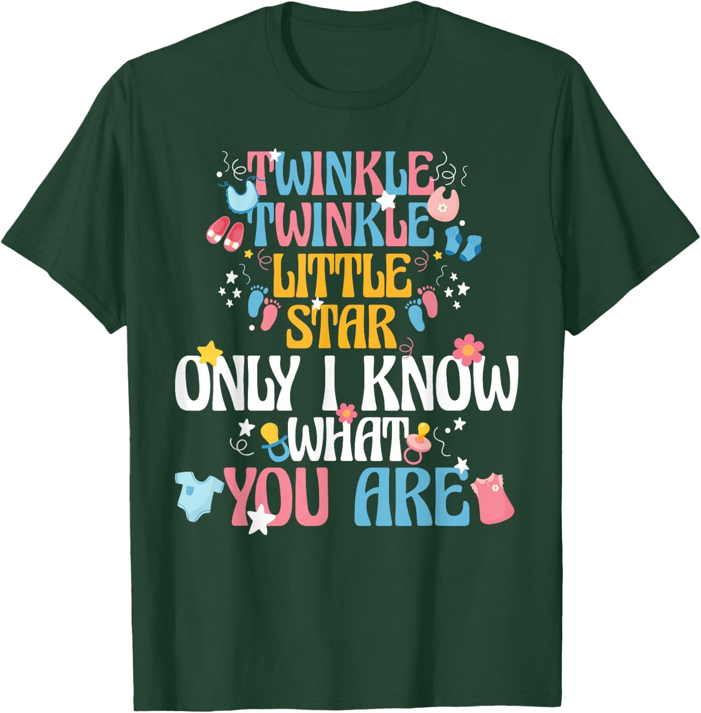 Twinkle Twinkle Little Star Gender Reveal Mom Dad Keeper T-Shirt - T-Shirt | Forest
