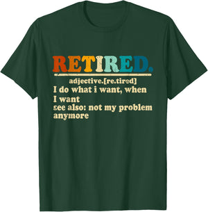 Funny Retired Definition Vintage Hilarious Retirement Saying T-Shirt - T-Shirt | Forest