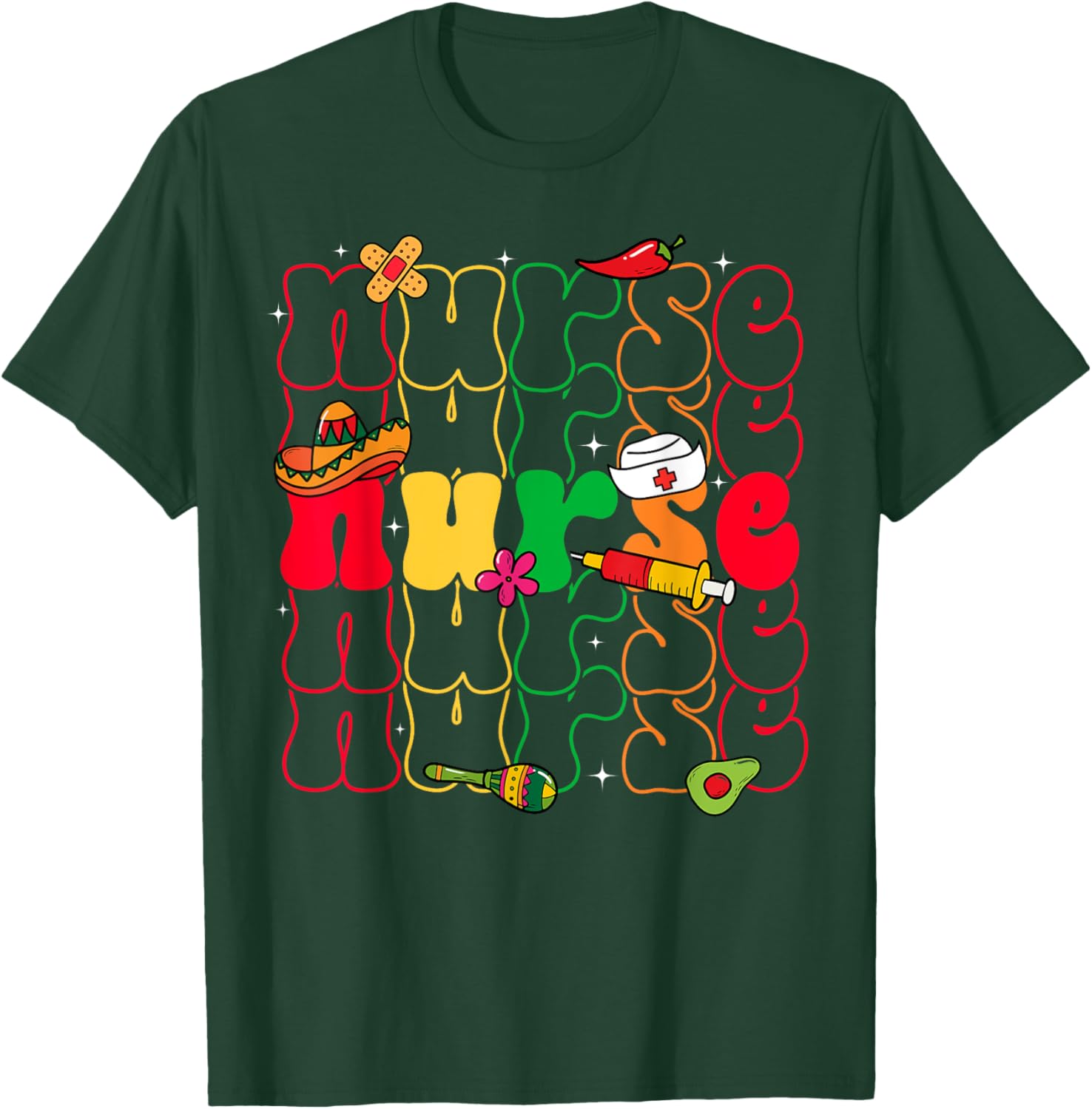 Nurse Cinco De Mayo Fiesta Mexican Nursing T-Shirt - T-Shirt | Forest