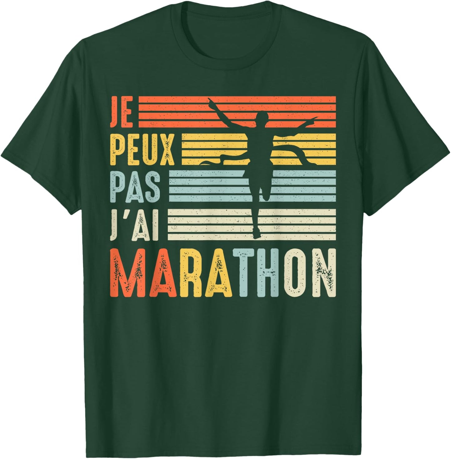 Je Peux Pas Je ai marathon Running Marathon Runner , Black, S T-Shirt - T-Shirt | Forest
