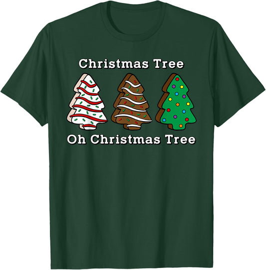 Oh Christmas Tree Cute Cake Brownie Lover Sweet Tooth T-Shirt - T-Shirt | Forest