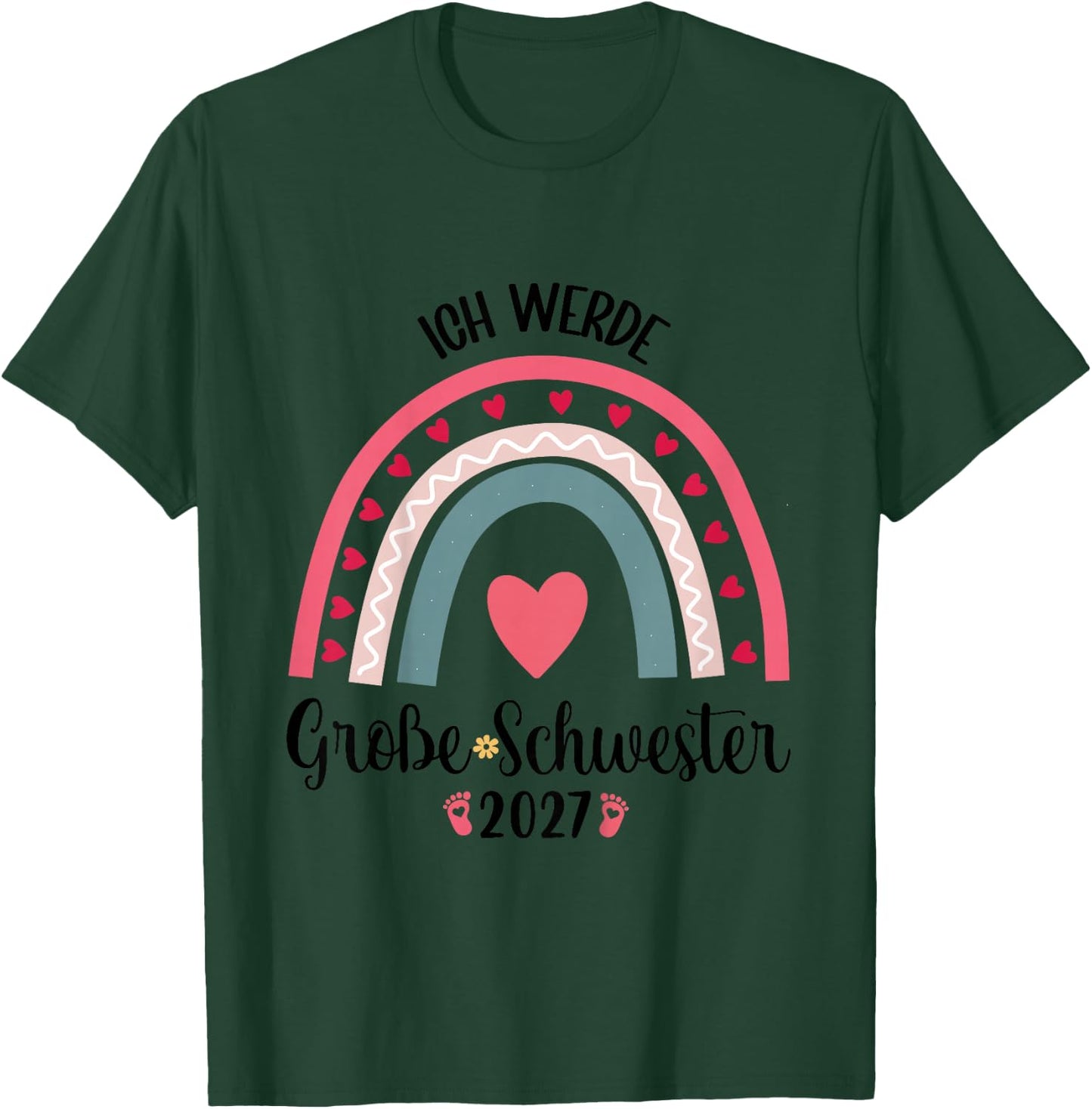 Kinder Ich Werde Große Schwester 2027 Kinder Große Schwester 2027 T-Shirt - T-Shirt | Forest