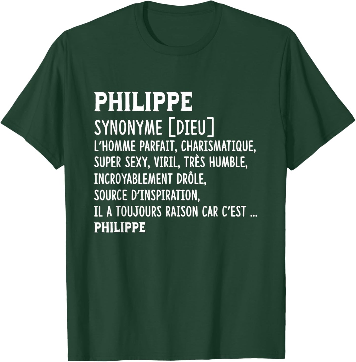 Man Humor Name Custom Philippe Definition , Black, S T-Shirt - T-Shirt | Forest