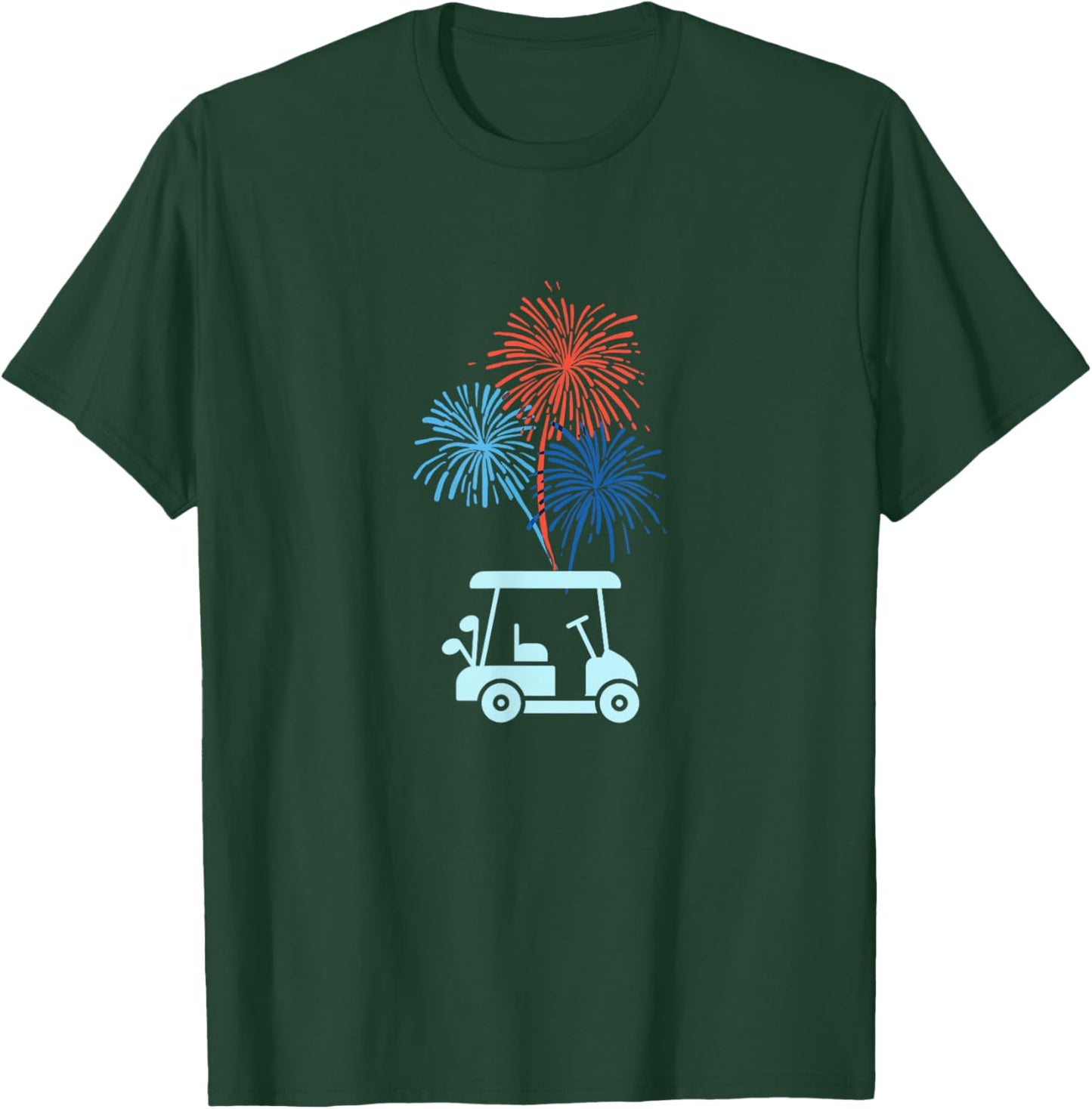 Golfers style 4th of July and golf cart stylish golf T-Shirt - T-Shirt | Forest