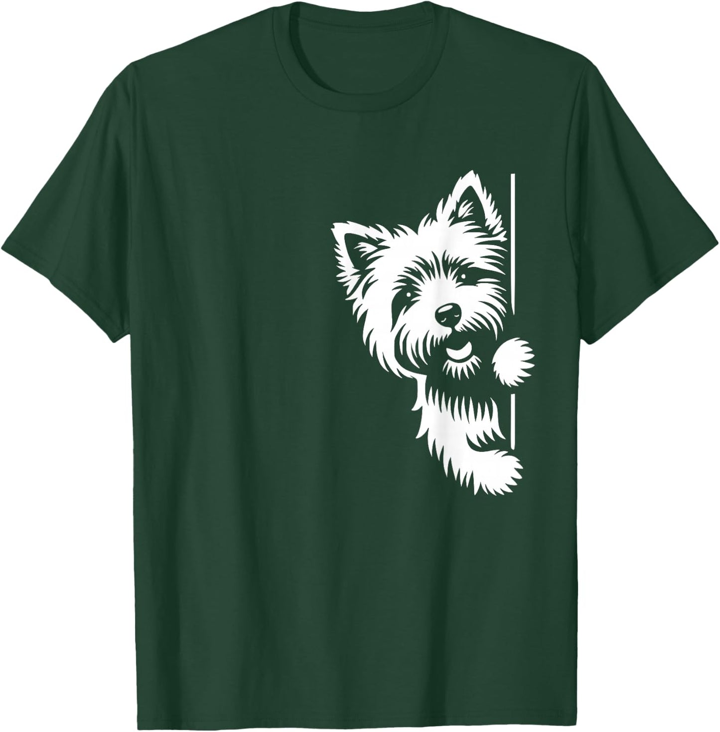 Cute Cairn Terrier Dog Peering Graphic Design T-Shirt - T-Shirt | Forest