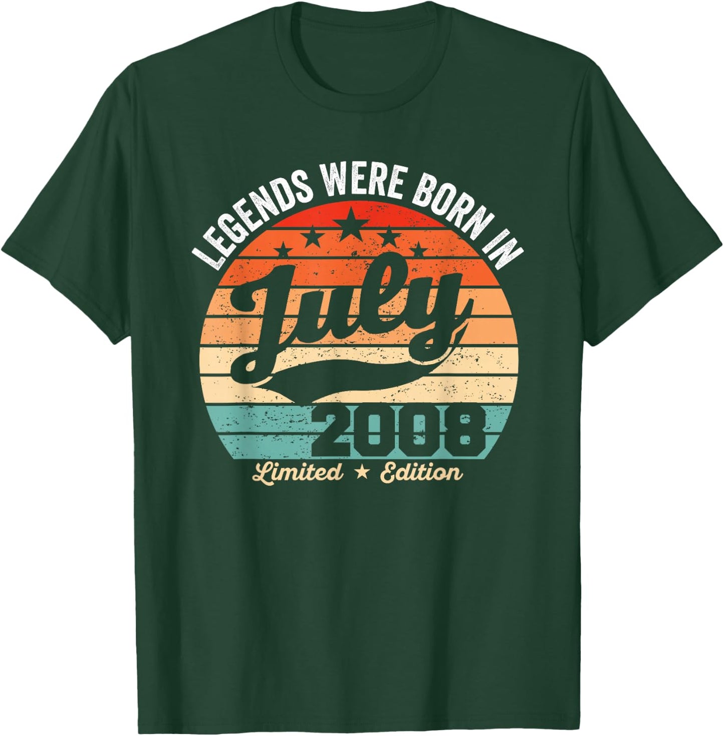 Vintage 18th Birthday Legends were Born in July 2008 T-Shirt - T-Shirt | Forest