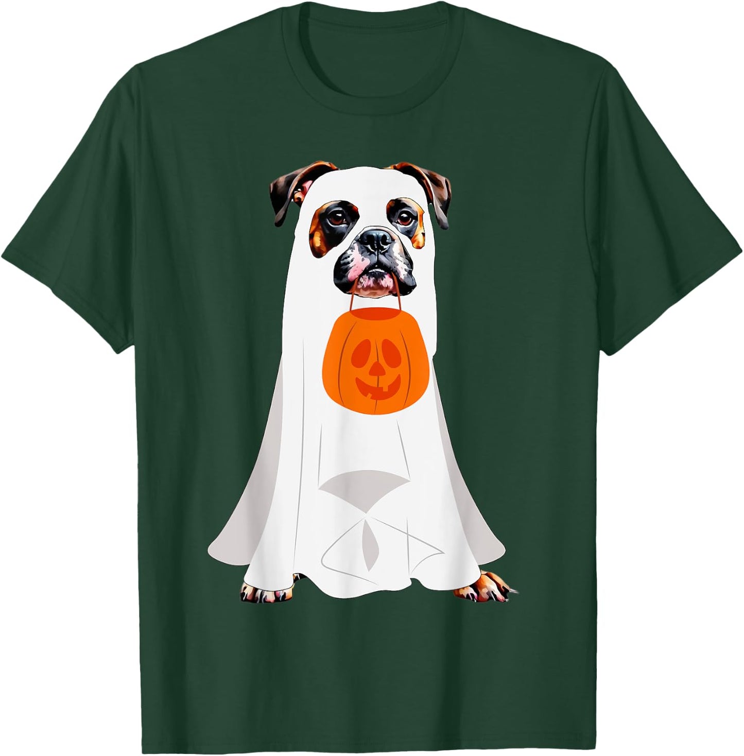 Boxer Dog Ghost Pumpkin Halloween Fall Dog Lover Men Women Kids T-Shirt - T-Shirt | Forest