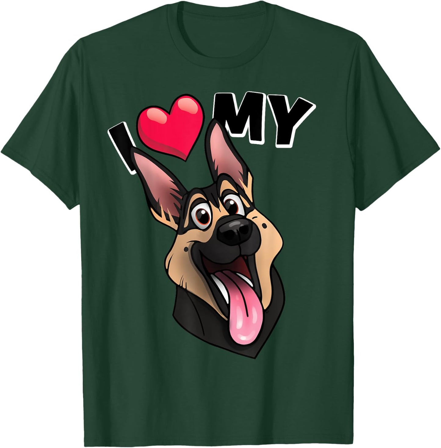 I Love My black and tan German Shepherd dog T-Shirt - T-Shirt | Forest