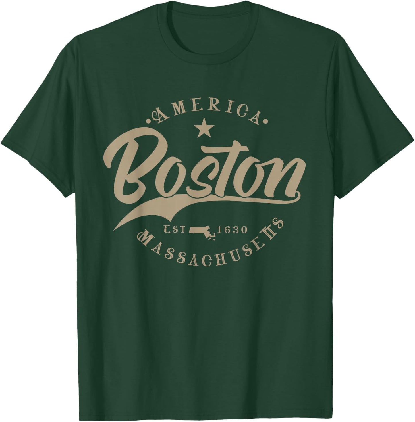 Boston | Massachusetts T-Shirt - T-Shirt | Forest
