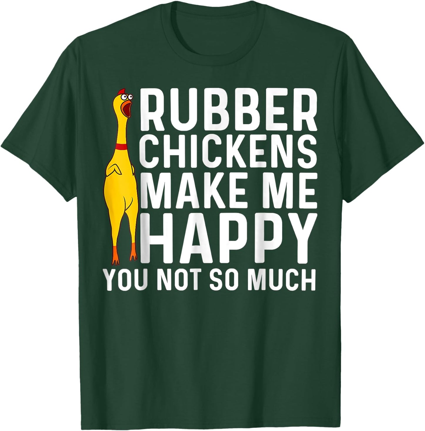 Funny Rubber Chicken Gift Men Women Rubber Chicken Costume T-Shirt - T-Shirt | Forest