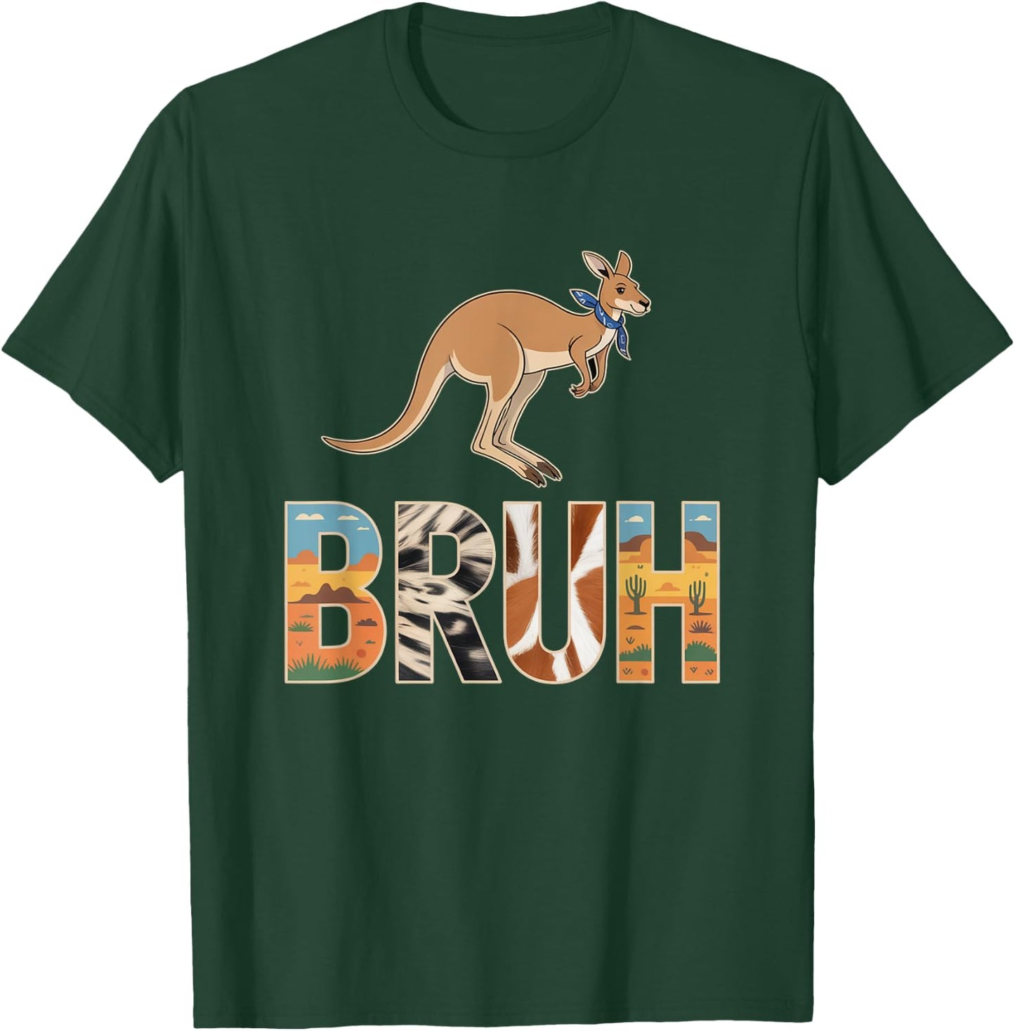 Outback Kangaroo Bruh Wildlife Design T-Shirt - T-Shirt | Forest