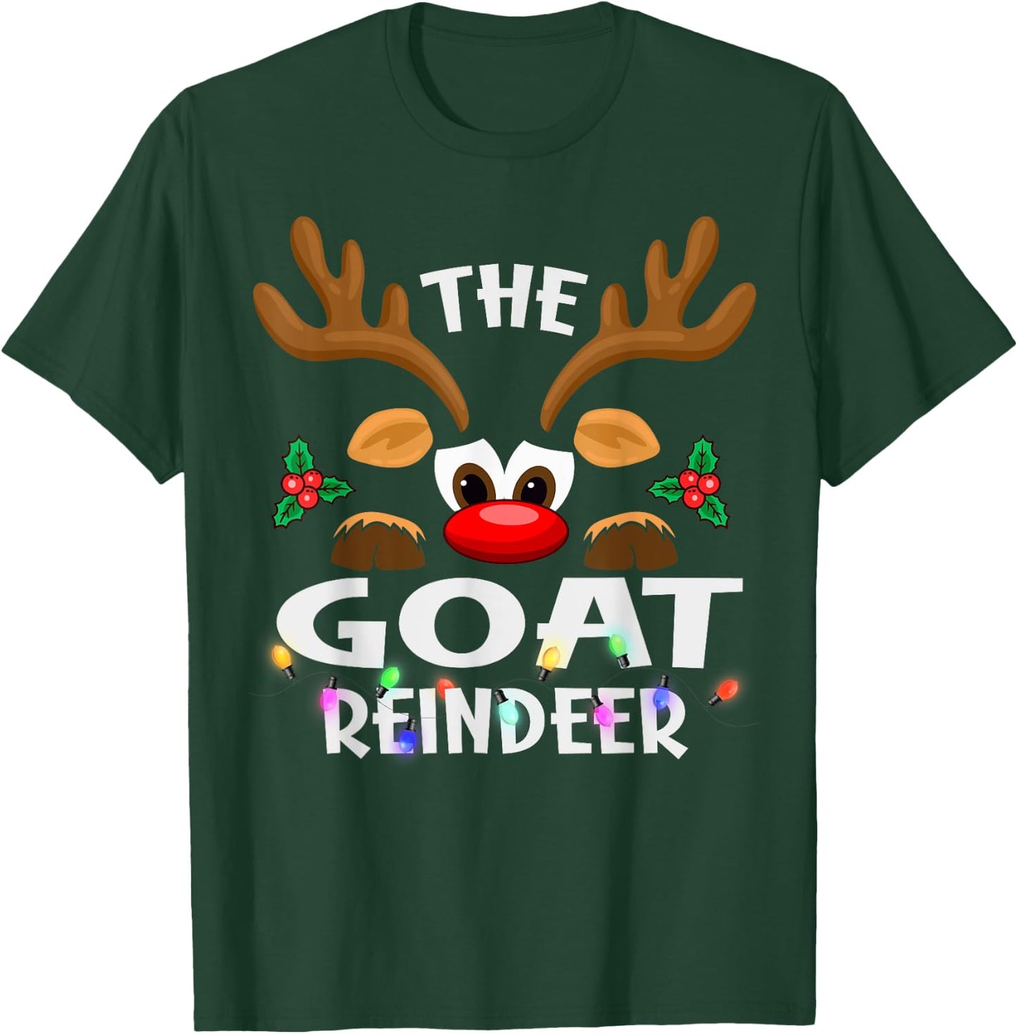 The Goat Reindeer Christmas Men Women T-Shirt - T-Shirt | Forest