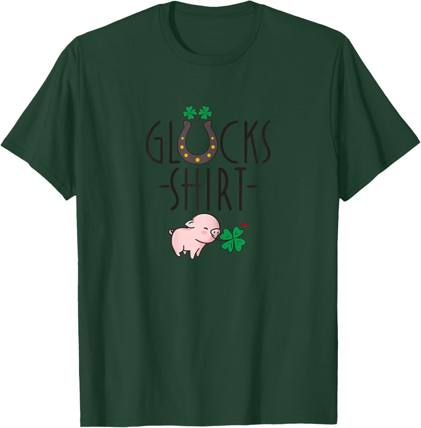 Women's Lucky - Lucky Charm Exam Graduation School Lucky T-Shirt - T-Shirt | Forest