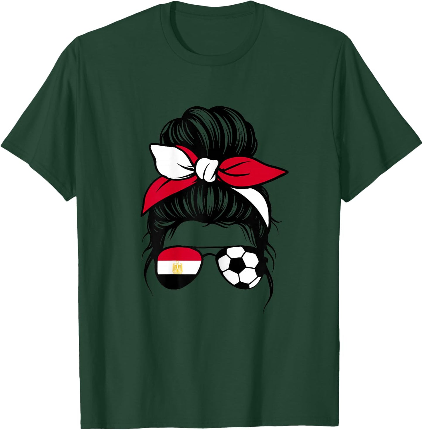 Egypt Flag Women Girls Proud Egyptian Fans Supporters T-Shirt - T-Shirt | Forest