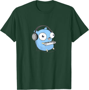 Go Developer golang music gopher T-Shirt - T-Shirt | Forest