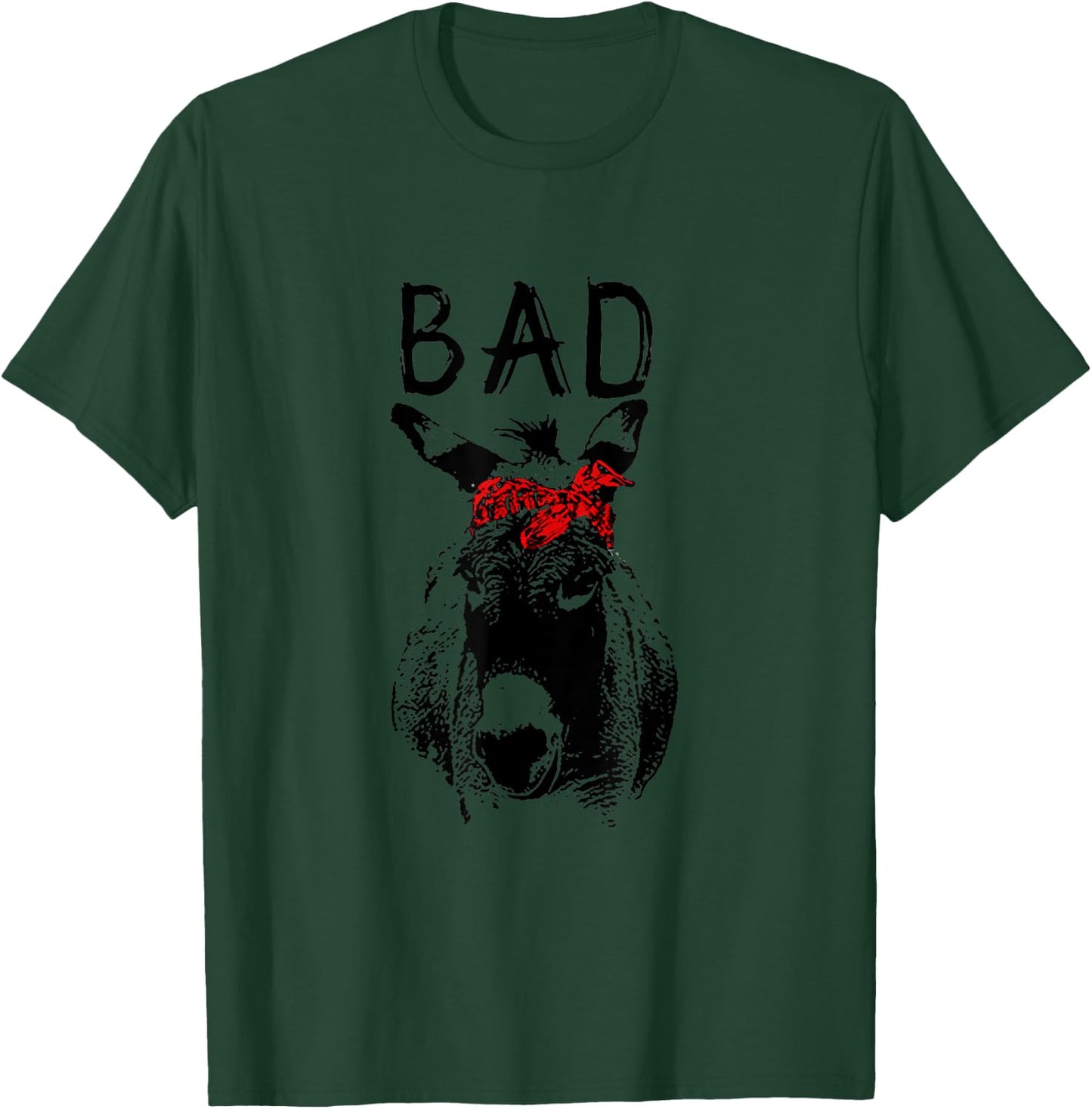 Cute Evil Donkey with Red Bandana Turban Horse T-Shirt - T-Shirt | Forest