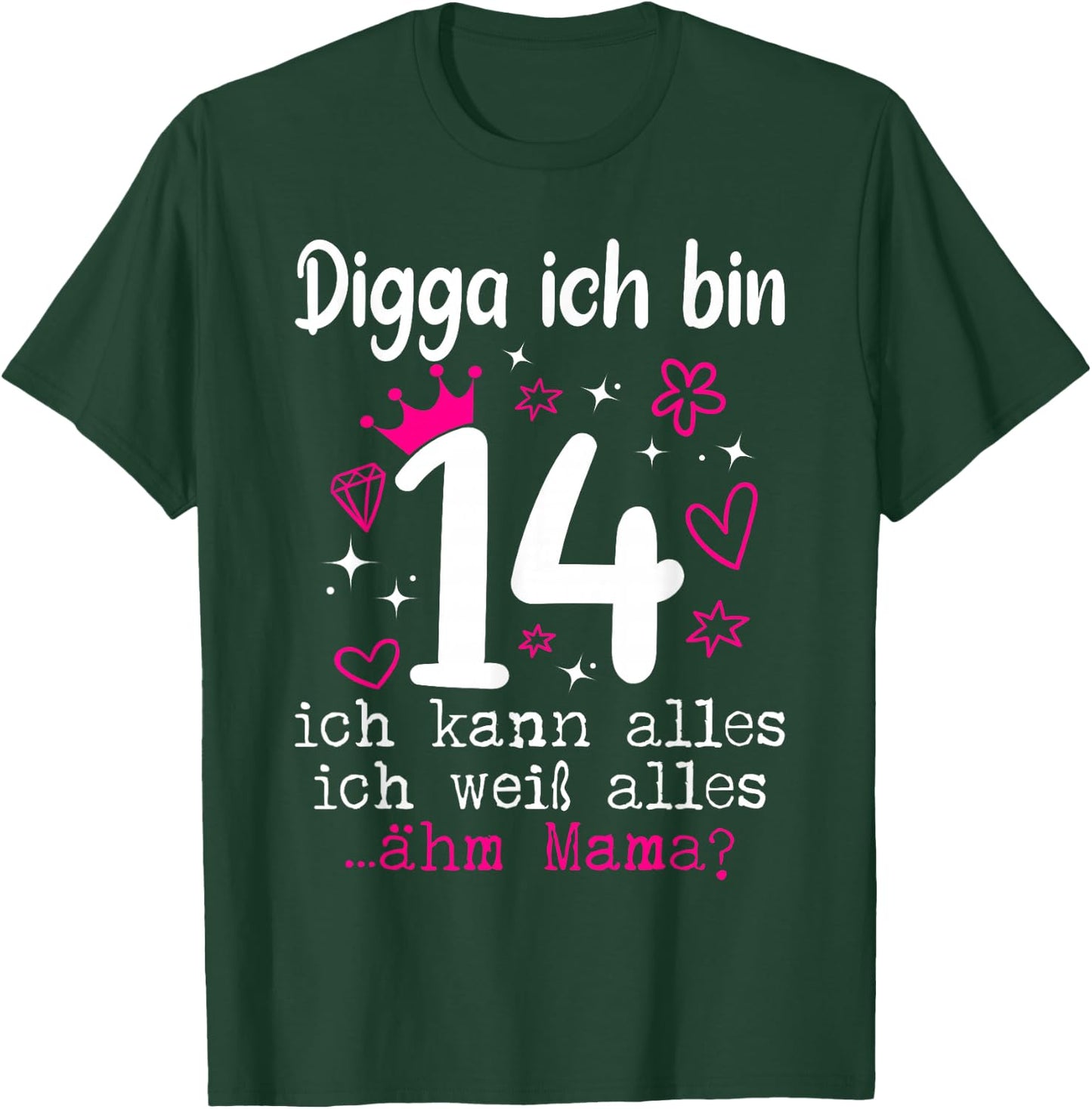 14th Birthday Girl Digga I Am 14 Years Teenager T-Shirt - T-Shirt | Forest
