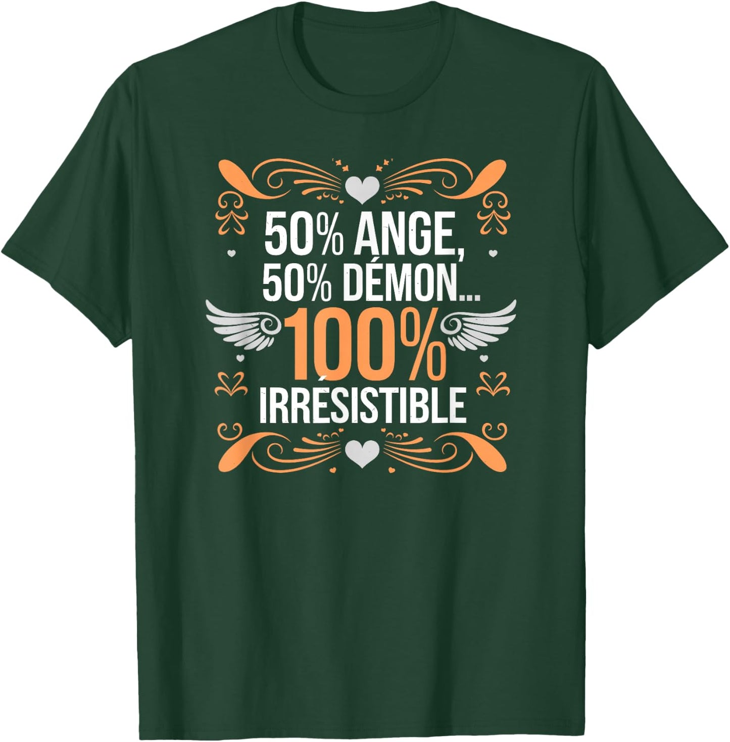 You are irresistible: angel or demon, humor, gift, fun , Black, S T-Shirt - T-Shirt | Forest