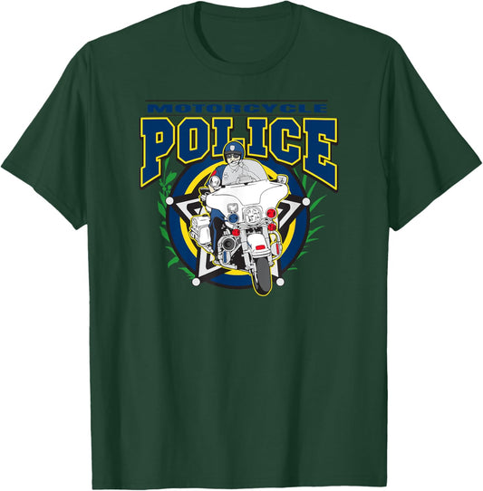 Motorcycle Police Law Enforcement T-Shirt - T-Shirt | Forest